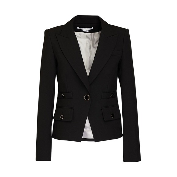 $798 VERONICA BEARD Roya Crepe Dickey Black Blazer Jacket Womens‎ Size 00 Preppy